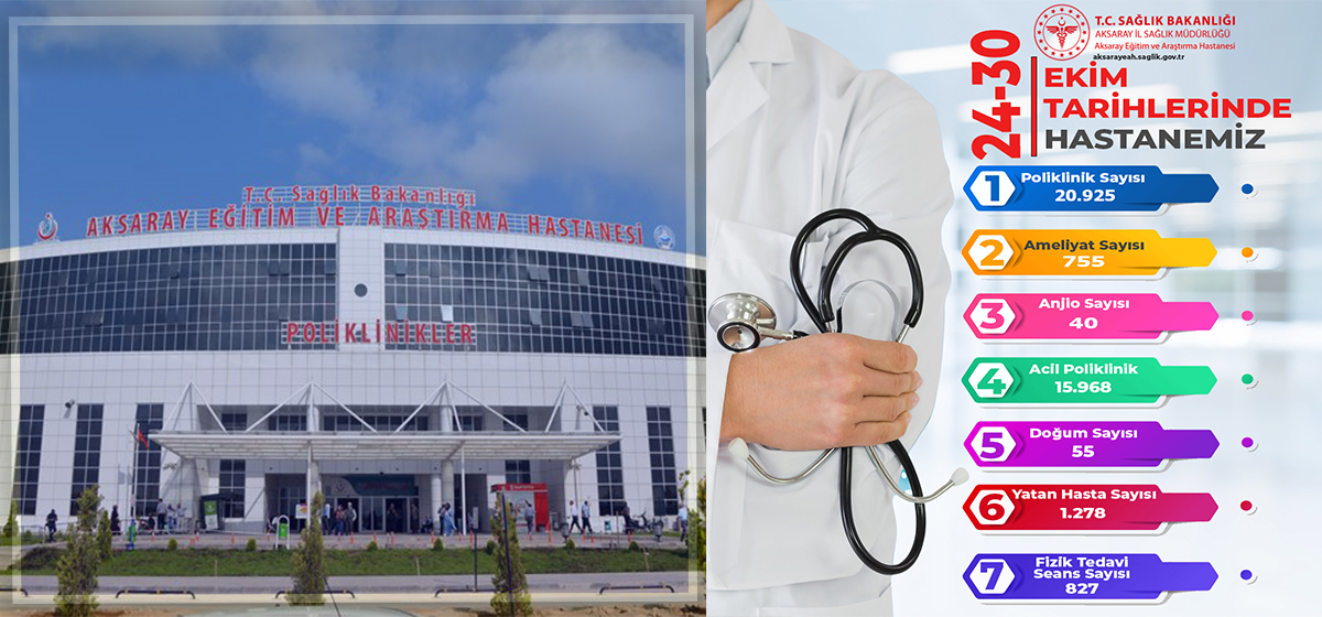 24-30 EKİM 2022 tarihlerinde Aksaray Eğitim ve Araştırma Hastanemizde verilen hizmetler.